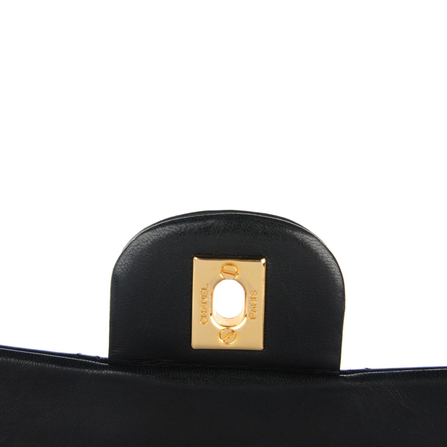 Lambskin Quilted Medium Double Flap Black