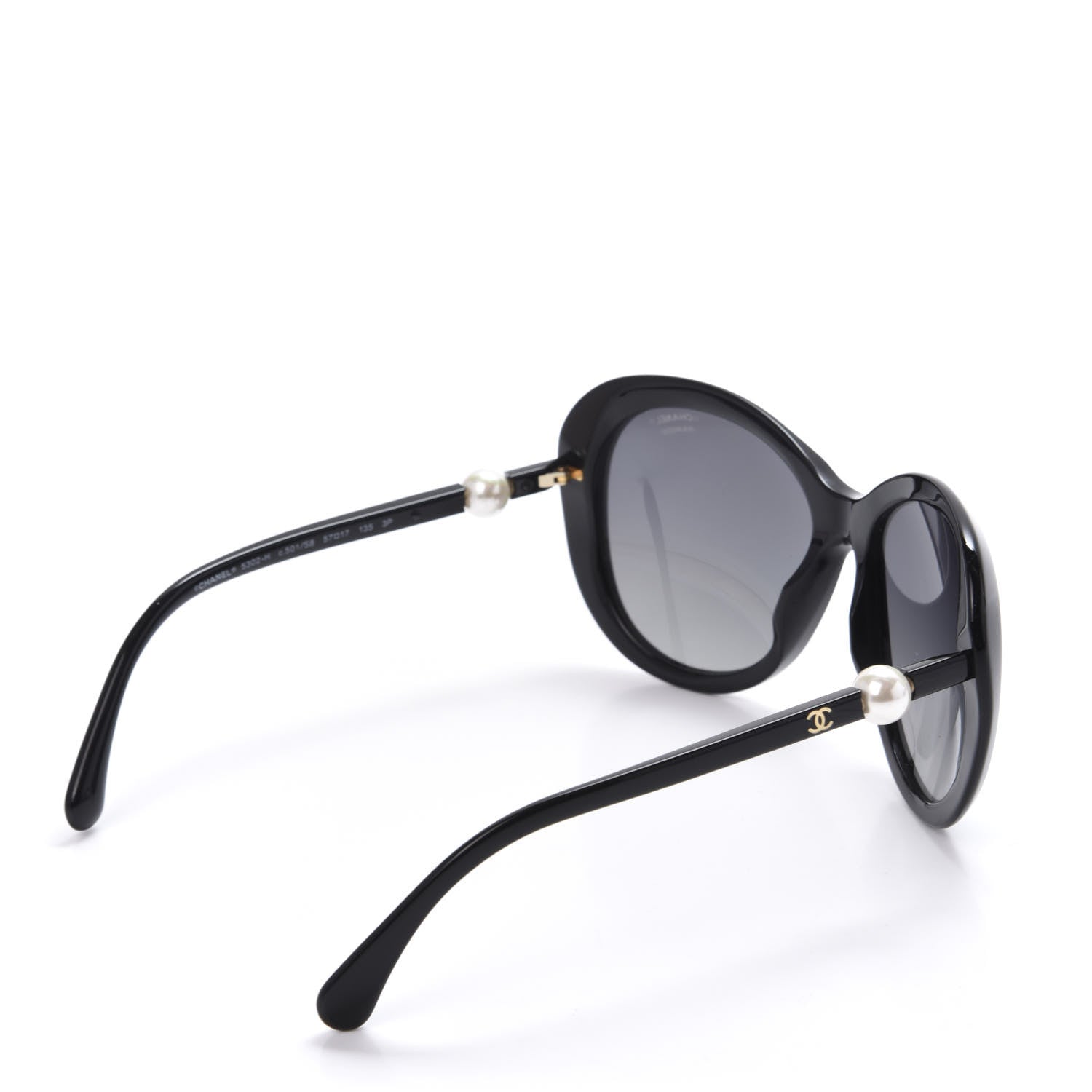 Chanel CC Pearl Polarized Sunglasses 5302-H Black 4 of 8