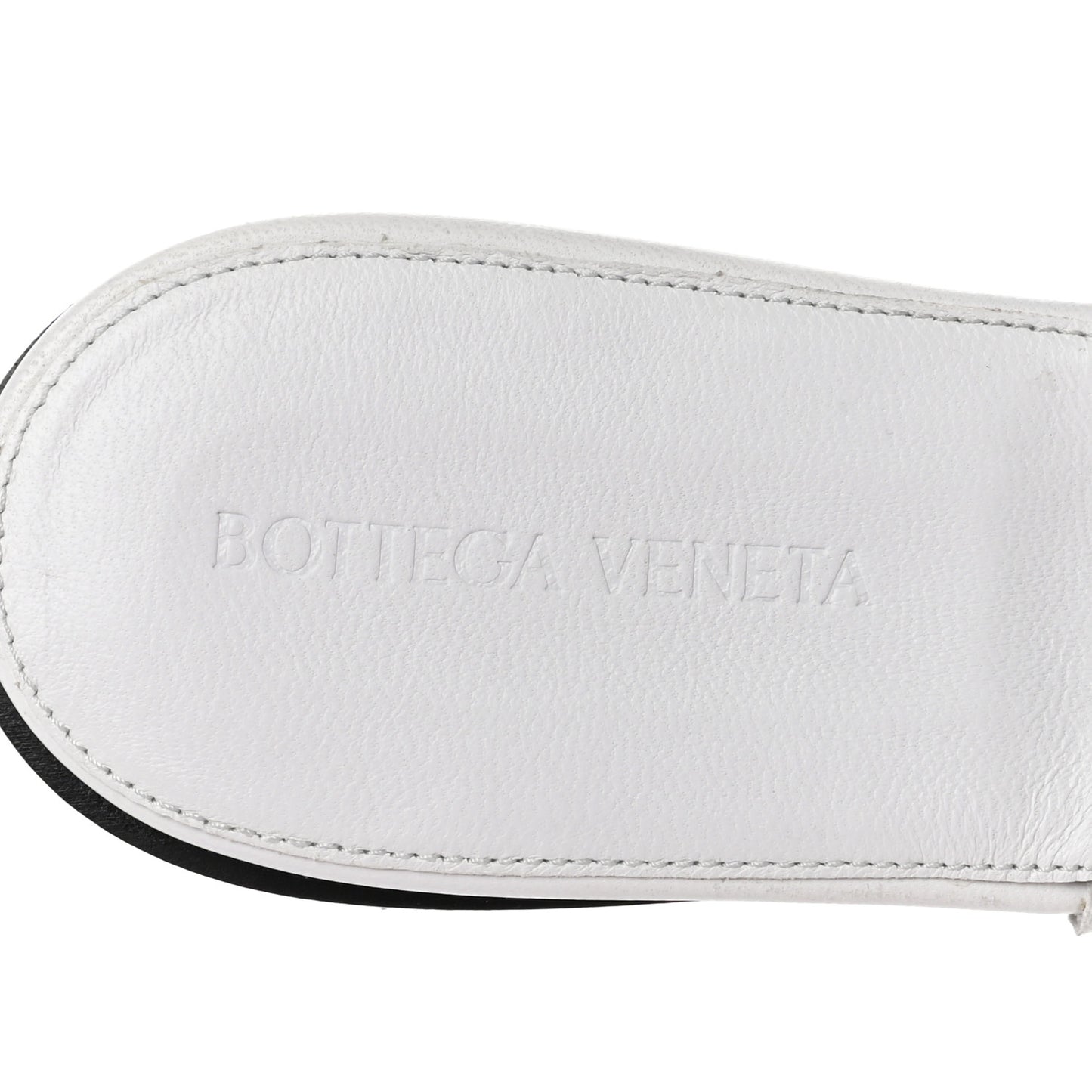 Nappa Maxi Intrecciato Lido Flat Sandals 38 Optic White
