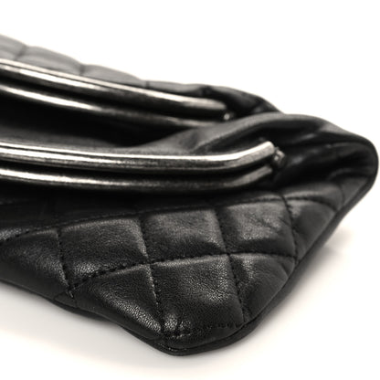 Chanel Lambskin Quilted Frame Clasp Flap Clutch Black 10 of 10