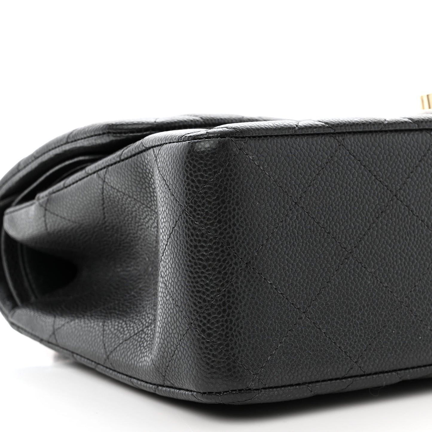 Caviar Quilted Jumbo Double Flap Dark Grey