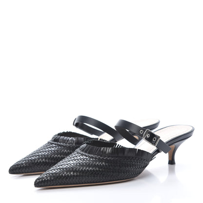 Christian Dior Lambskin Woven Teddy D Mule Sandals 36 Black 3 of 12