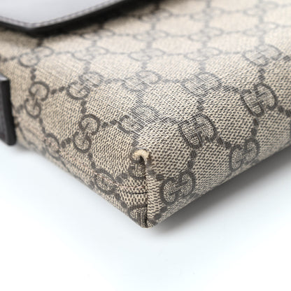 Gucci GG Supreme Monogram Selleria Calfskin Small Satchel Messenger Bag Beige Ebony Cocoa Dark Chocolate 9 of 14