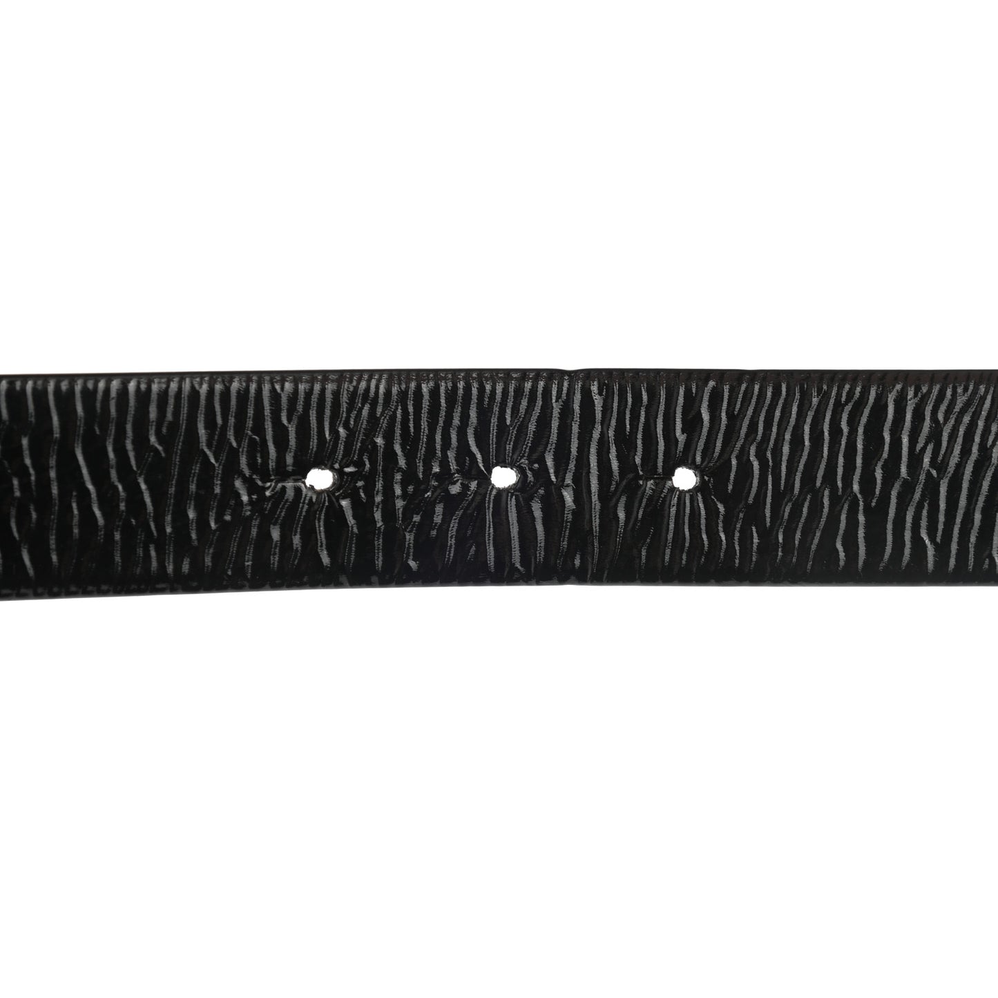 Crumpled Calfskin Lambskin Pearl CC Belt 75 30 Black