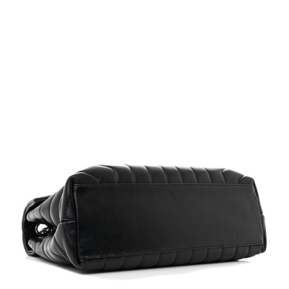 Saint Laurent Calfskin Y Quilted Monogram Medium Loulou Chain Satchel Black 4 of 12