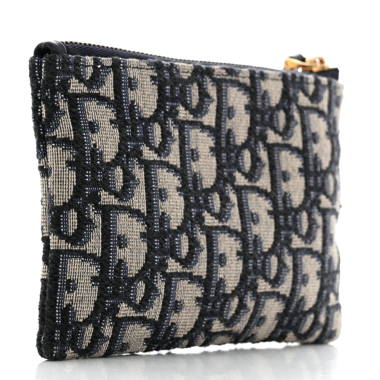 Oblique Zipped Card Holder Blue