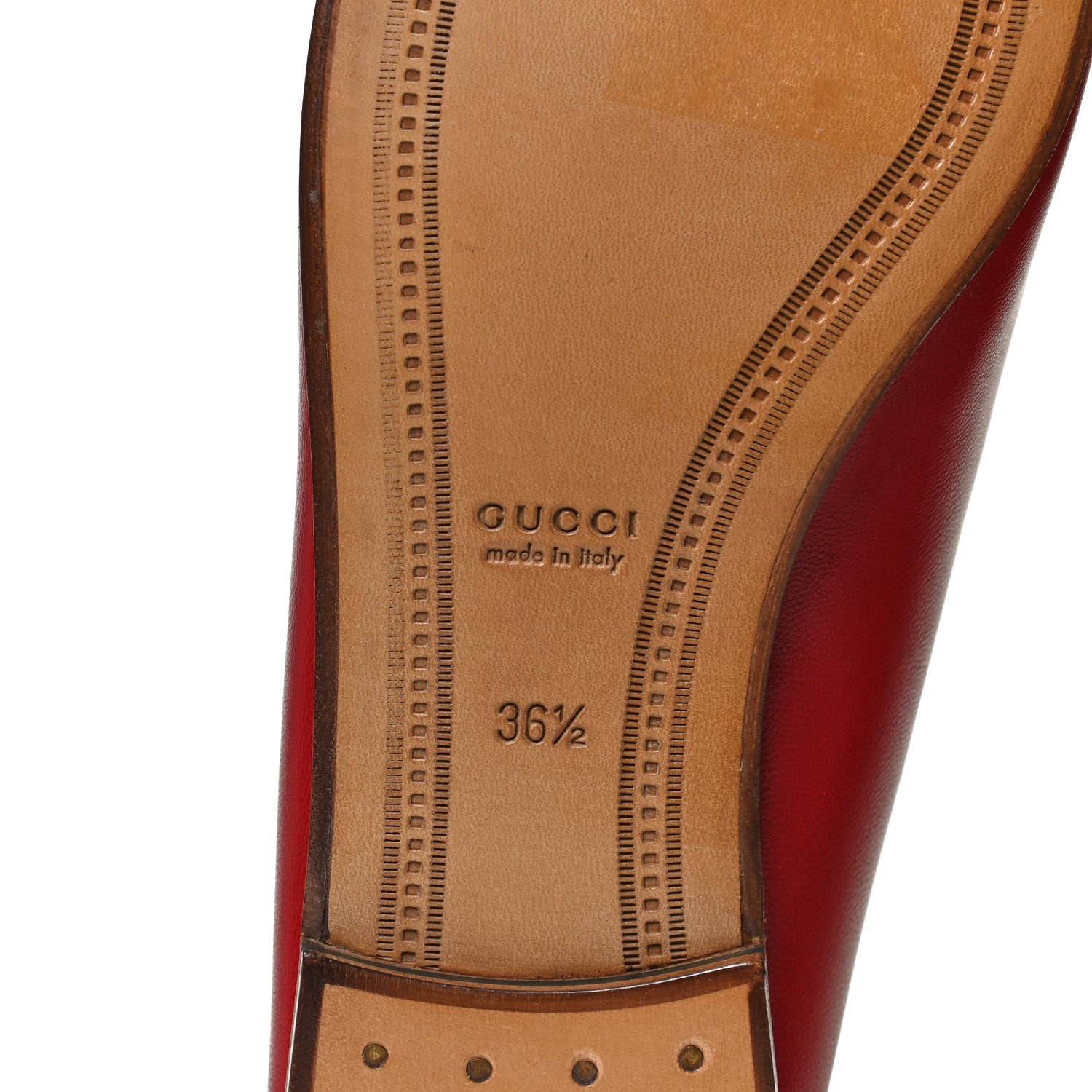 Gucci Lambskin Womens Brixton Horsebit Loafers 36.5 Hibiscus Red 8 of 9