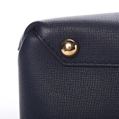 Burberry Grainy Calfskin House Check Large Banner Tote Midnight Blue 10 of 15