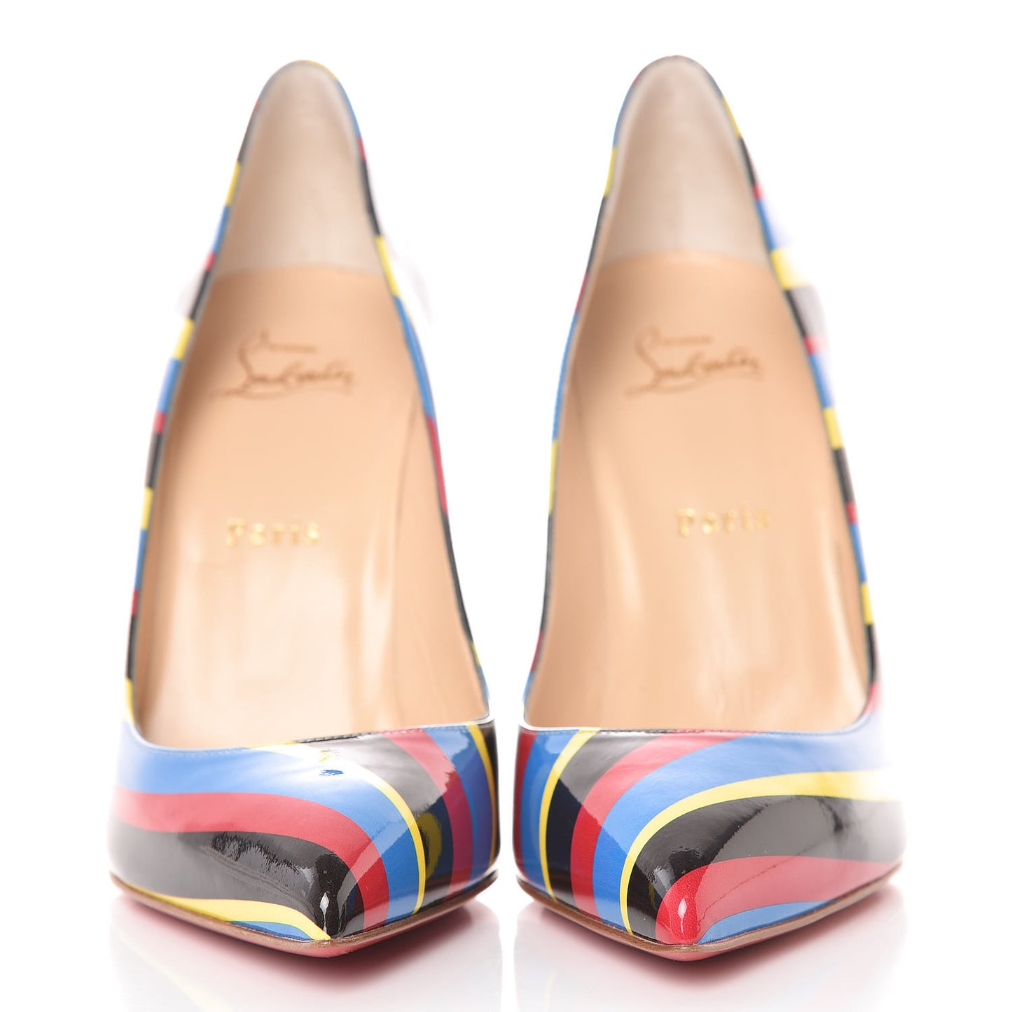 Patent Airstripe Pigalle Follies 100 Pumps 39.5 Multi