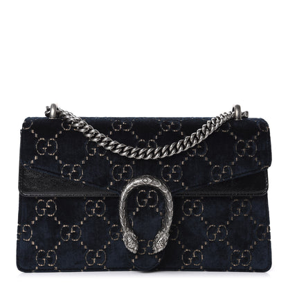 Gucci Velvet Skipper GG Monogram Small Dionysus Shoulder Bag Blue Beige Black 1 of 10