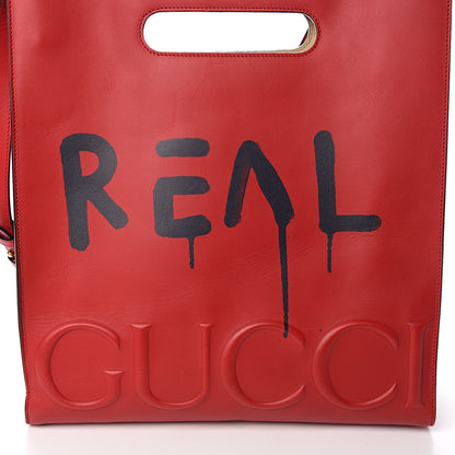 Gucci Calfskin GucciGhost Real Medium XL Tote Hibiscus Red 11 of 11