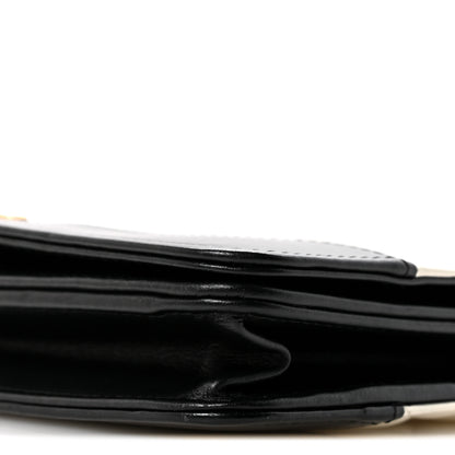Chanel Aged Calfskin Quilted Gabrielle Wallet On Chain WOC White Black 11 of 14