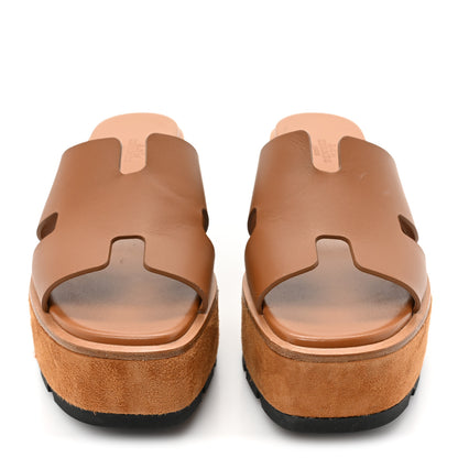 Hermes Calfskin Suede Eze 30 Sandals 37 Naturel 2 of 8