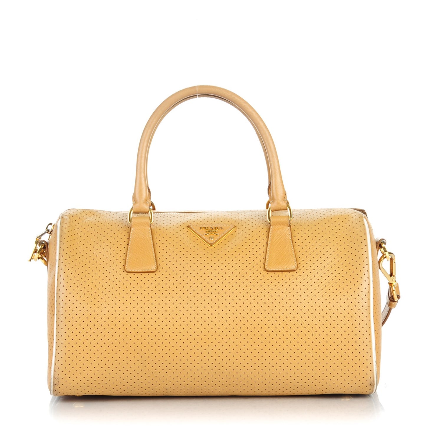 Saffiano Perforated Bauletto Cammello