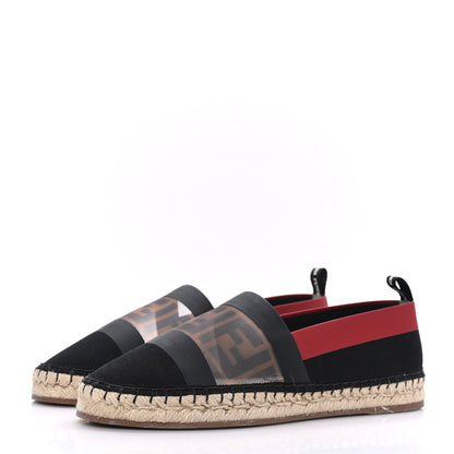 Fendi Canvas Mesh FF Colibri Espadrilles 39.5 Black Tobacco Moro 3 of 7