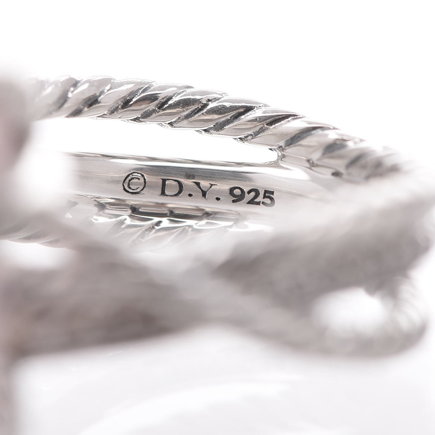 Sterling Silver Diamond Rose Quartz 15mm Cable Wrap Ring 59.1 6