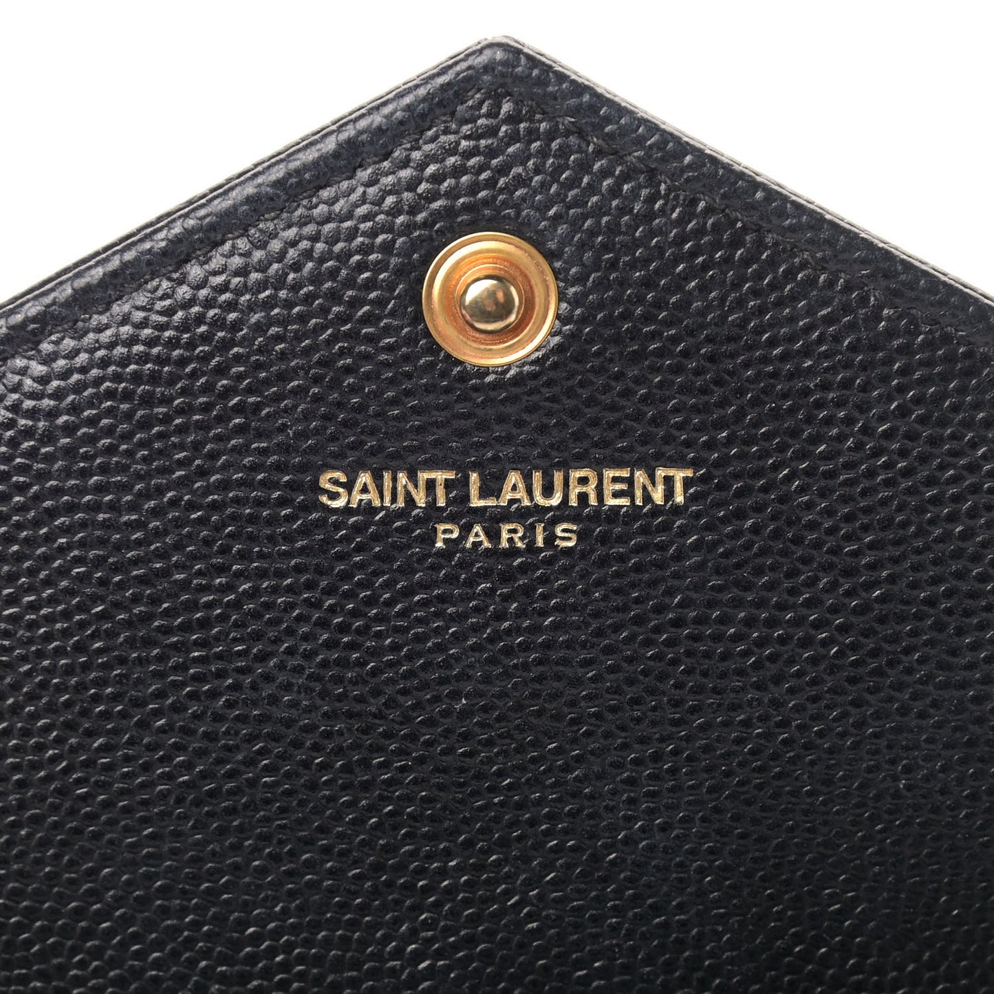 Grain De Poudre Matelasse Chevron Monogram Envelope Chain Wallet Black