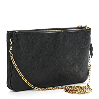 Louis Vuitton Empreinte Double Zip Pochette Black 3 of 12