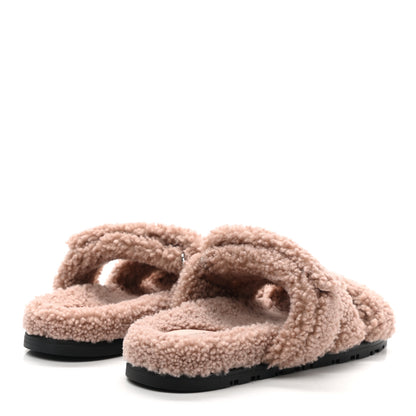 Hermes Woolskin Womens Chypre Sandals 36 Bois De Santal 4 of 8