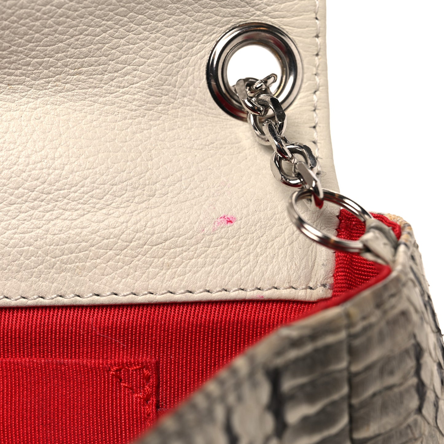Snakeskin Artemis Spike Strap White