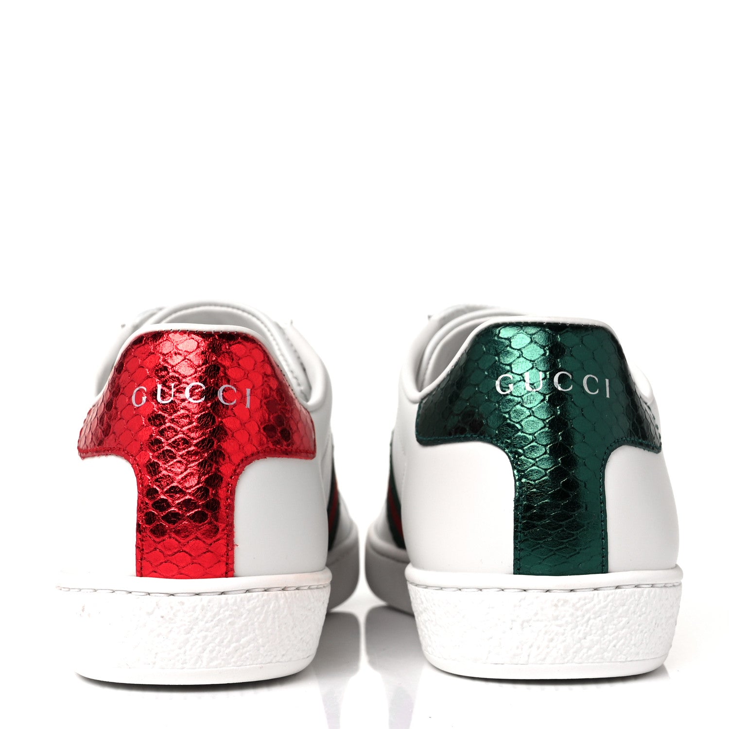 Gucci Calfskin Ayers Bee Embroidered Womens Ace Sneakers 37 White Green 5 of 10