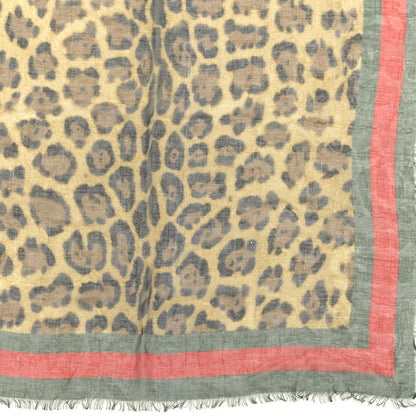 Gucci Modal Silk Leopard Web Print Web Scarf 2 of 4