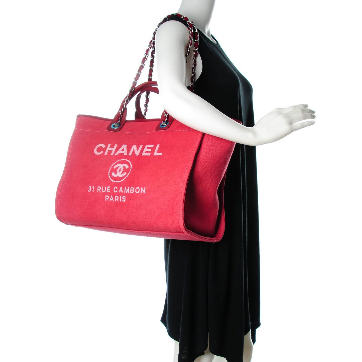 Canvas Large Deauville Tote Red