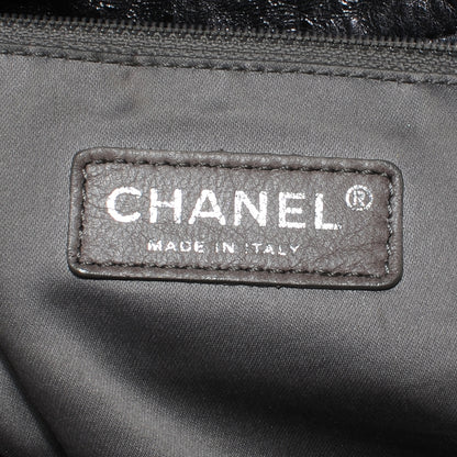Chanel Glazed Calfskin Perforated XL Rodeo Drive Tote Black 7 of 8