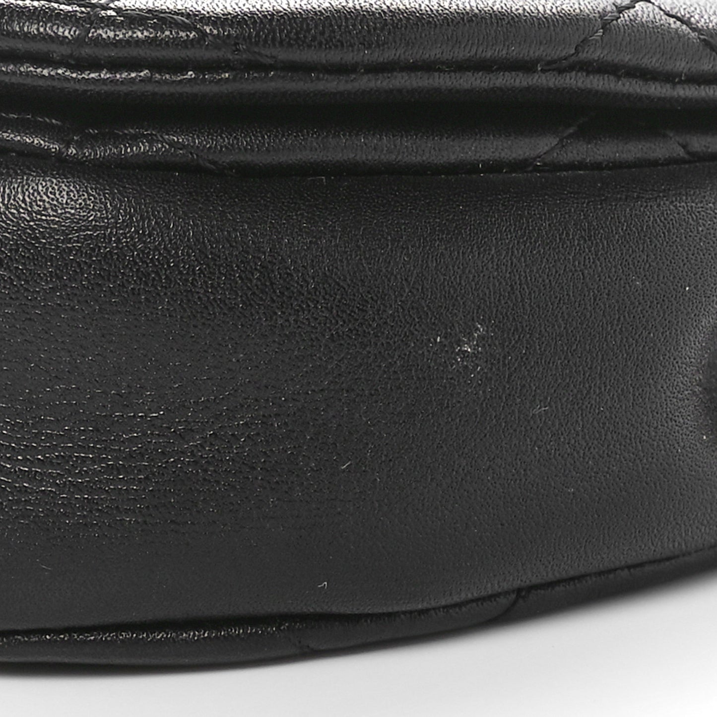 Calfskin Quilted Mini Coco Mail Clutch with Chain Black