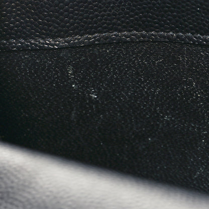 Saint Laurent Grain De Poudre Matelasse Chevron Monogram Envelope Chain Wallet Black 11 of 11