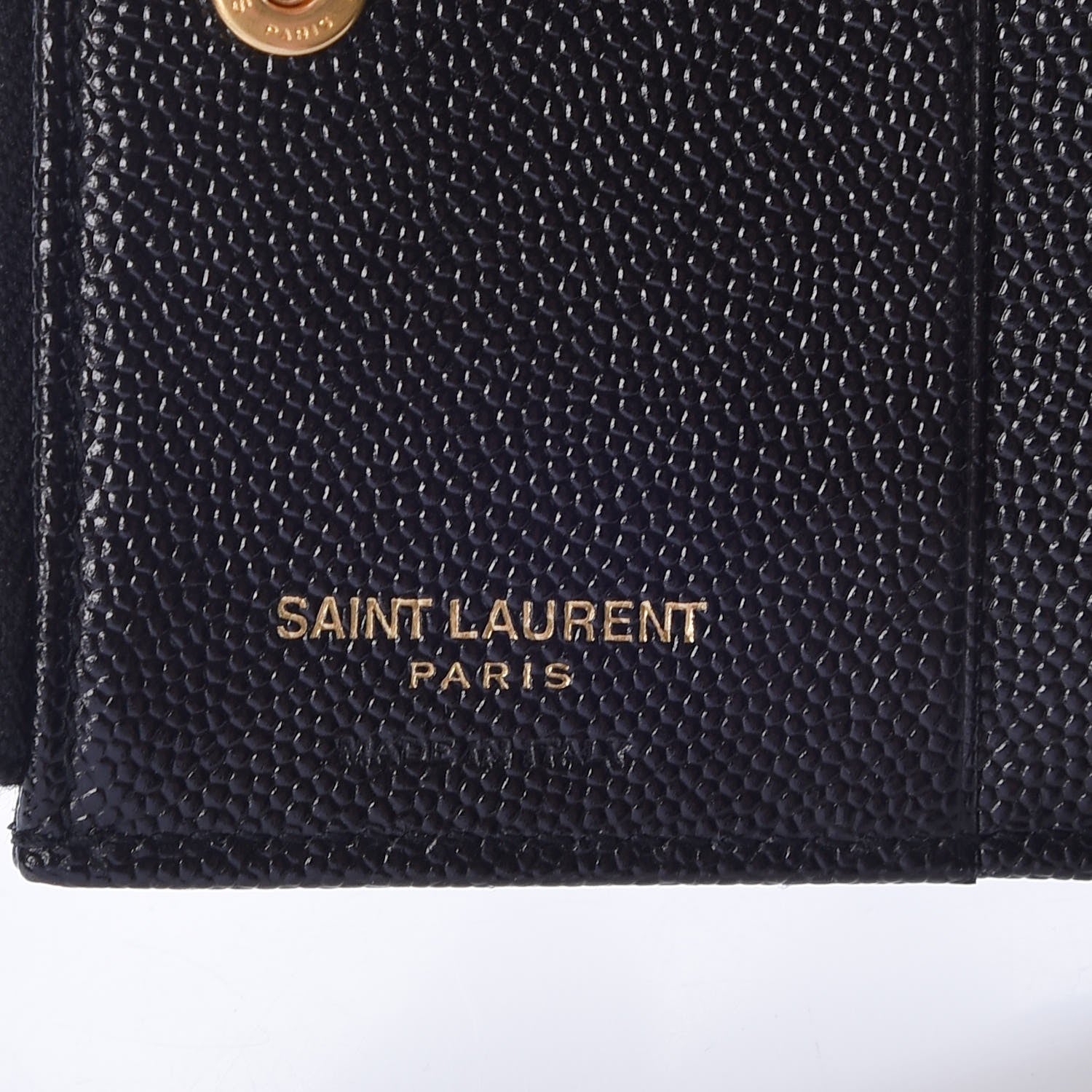 Saint Laurent Grain De Poudre Matelasse Chevron Monogram Zipped Card Case Black 6 of 7