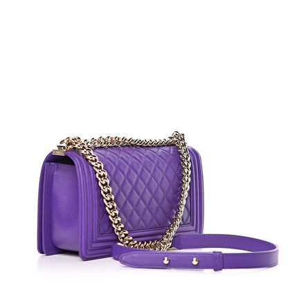 Chanel Calfskin Quilted Medium Boy Flap Purple 3 of 12