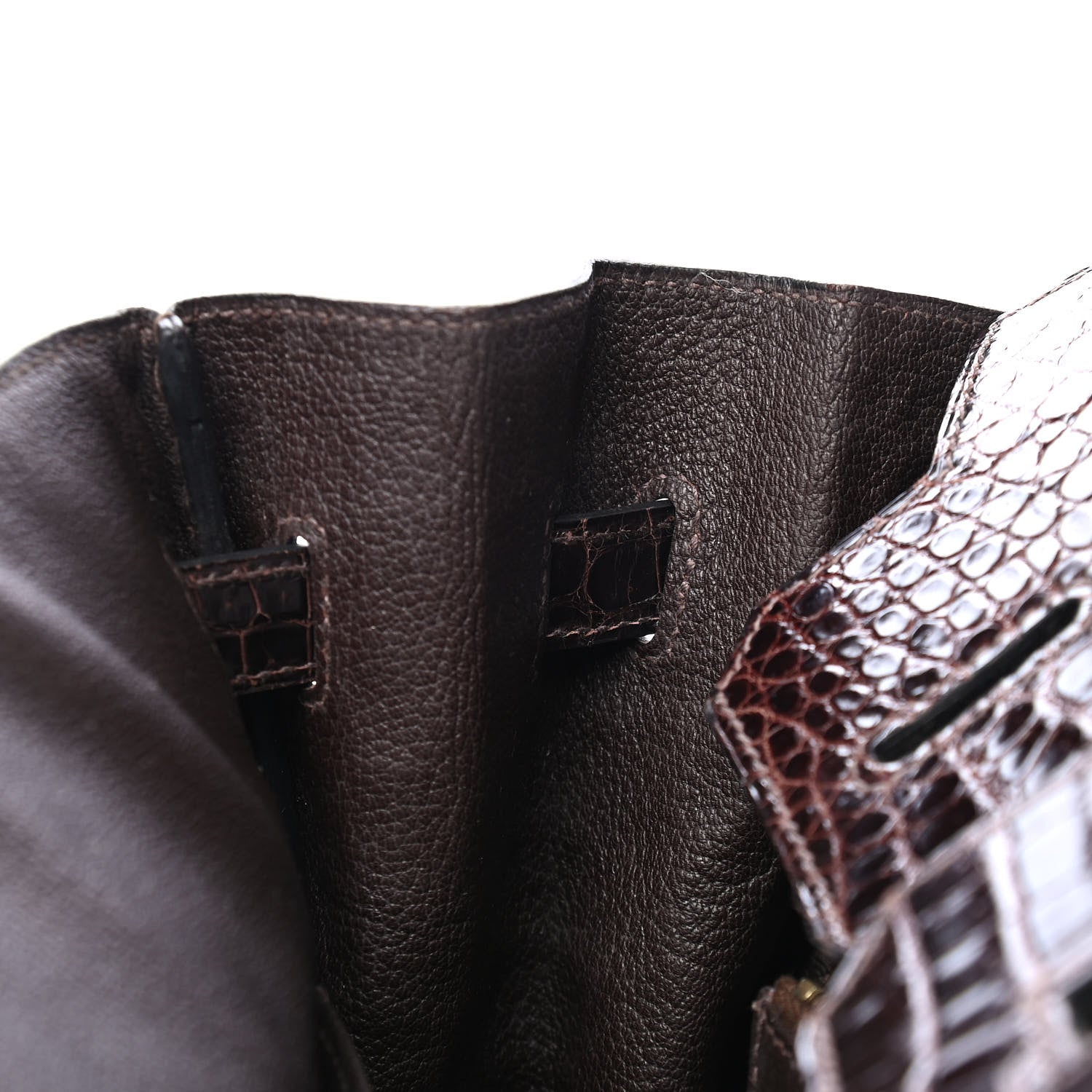 Hermes Shiny Porosus Crocodile Birkin 35 Cocoan 19 of 31