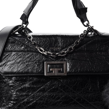 Givenchy Creased Patent Calfskin Medium ID Flap Black 13 of 13