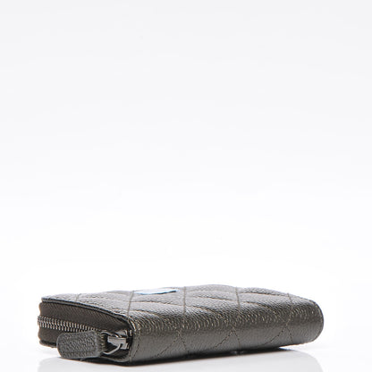 Chanel Caviar Quilted Zip Coin Purse Dark Green 4 of 7