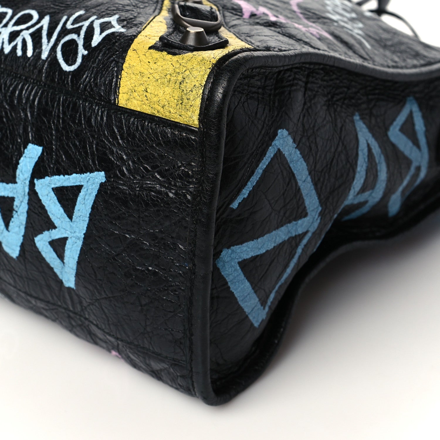 Balenciaga Agneau Graffiti All Over Classic Hardware City Black Multicolor 10 of 10