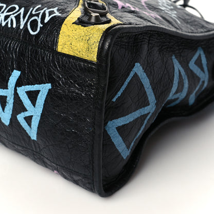 Balenciaga Agneau Graffiti All Over Classic Hardware City Black Multicolor 10 of 10