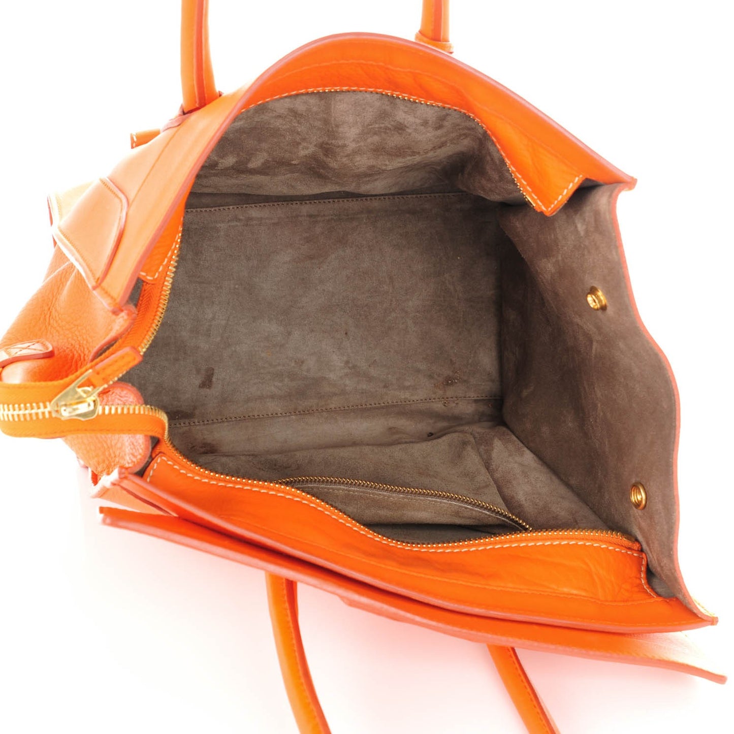 Smooth Calfskin Mini Envelope Luggage Orange