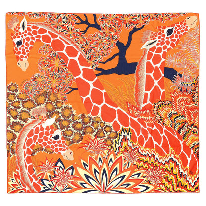 Hermes Cashmere Silk Three Graces Shawl 140 Orange Corail Marine 1 of 7