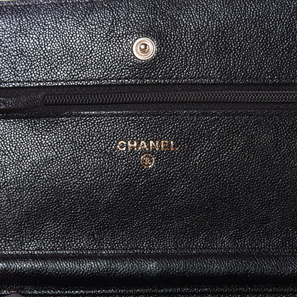 Chanel Iridescent Caviar Quilted Wallet On Chain WOC Black 6 of 12