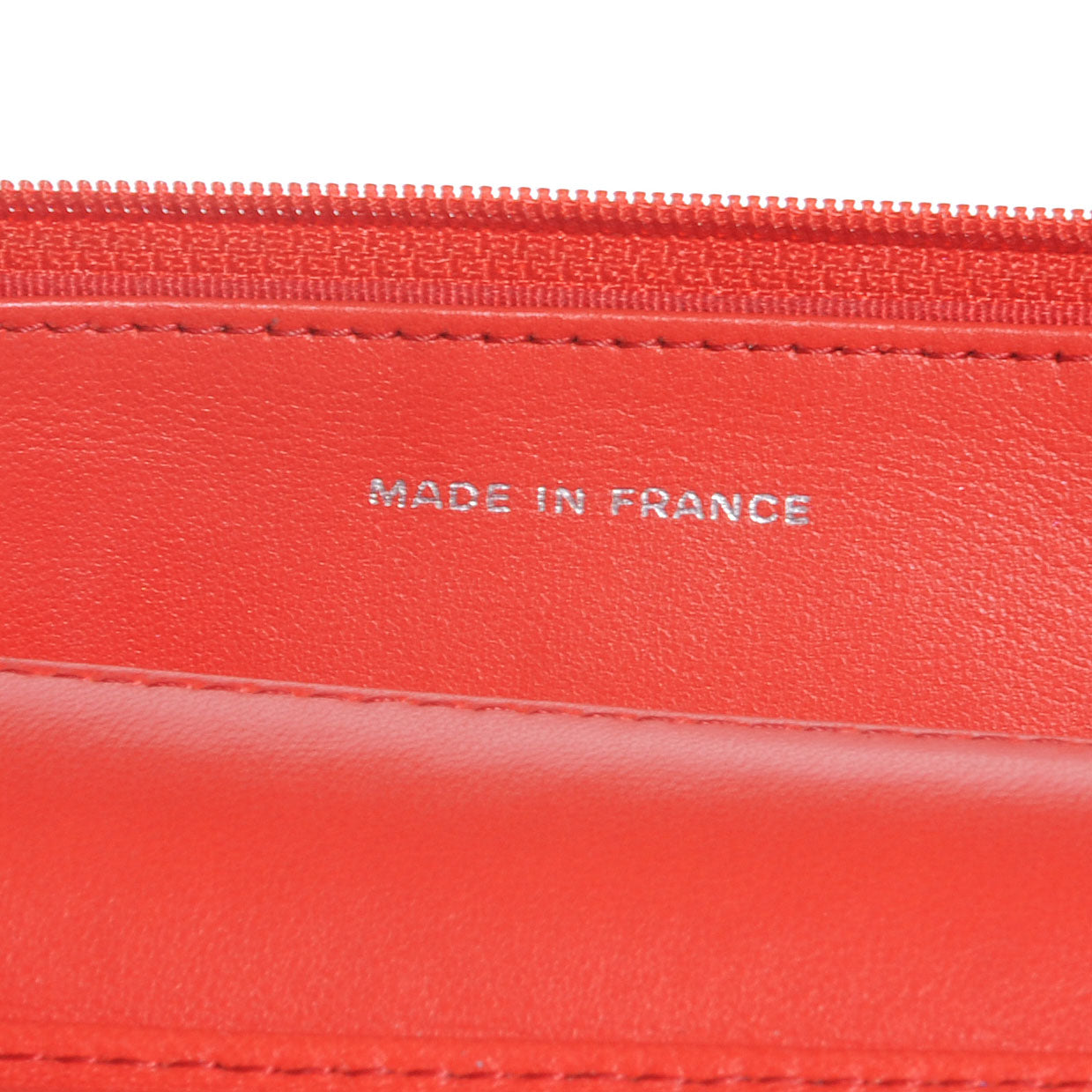 Lambskin Perforated Wallet on Chain WOC Red