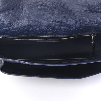 Saint Laurent Crinkled Calfskin Matelasse Monogram Medium Niki Chain Satchel Deep Marine 4 of 4