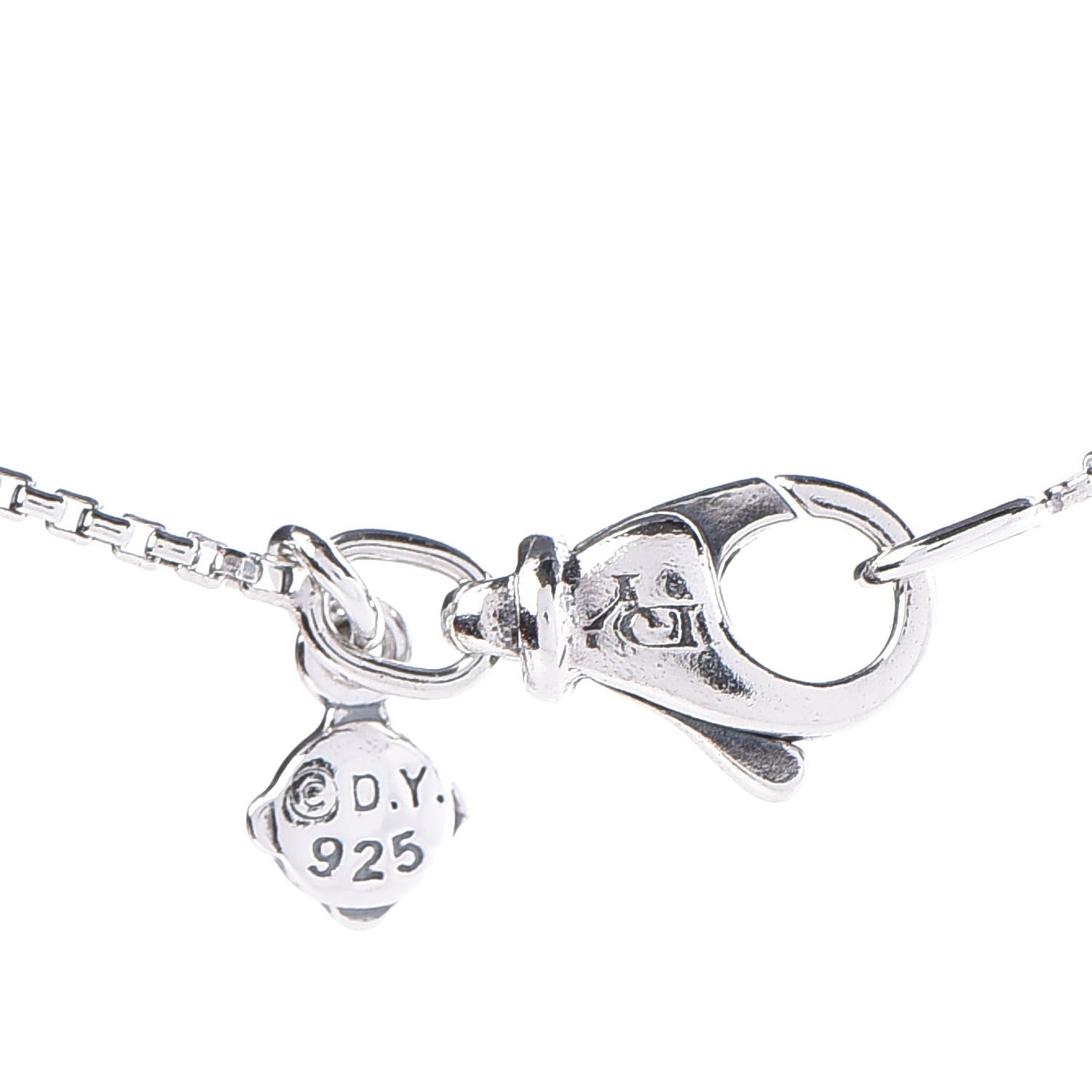 David Yurman Sterling Silver Diamond Infinity 3 Station Necklace 4 of 5