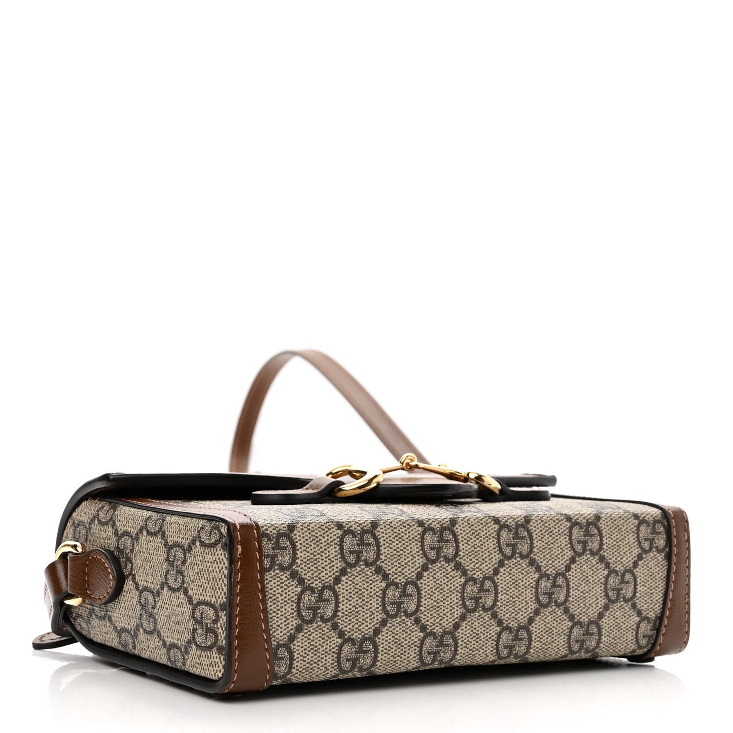 GG Supreme Monogram Mini Horsebit 1955 Shoulder Bag Beige Brown Sugar