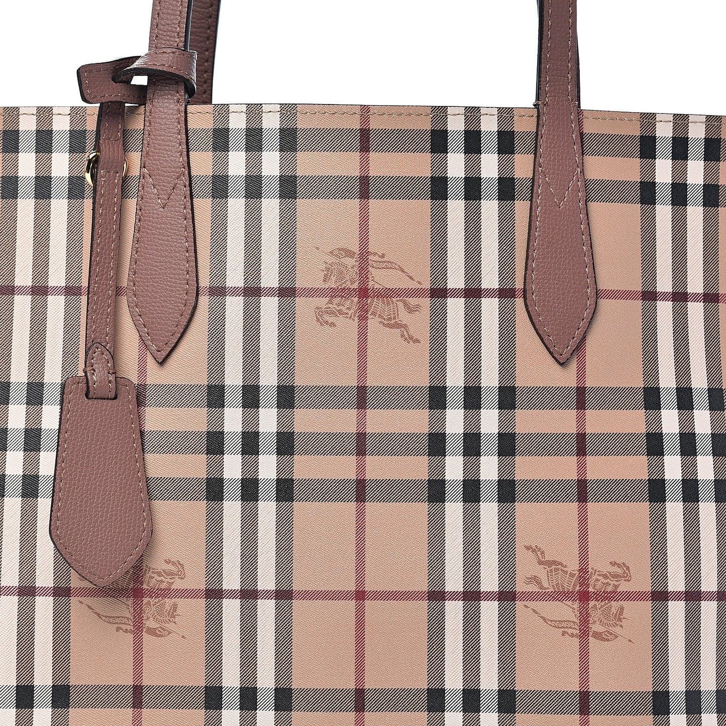 Grainy Calfskin Haymarket Check Medium Reversible Tote Light Elderberry