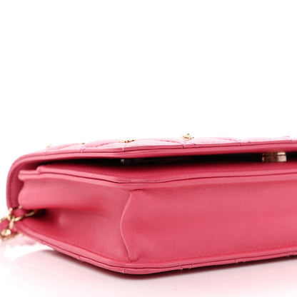 Chanel Lambskin Quilted All About Chanel Wallet On Chain WOC Pink 10 of 13