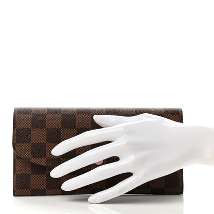 Louis Vuitton Damier Ebene Emilie Wallet Rose Ballerine 4 of 9