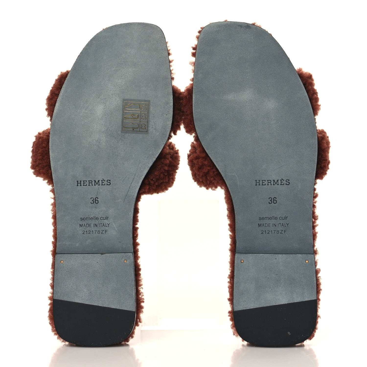 Hermes Woolskin Oran Sandals 36 Cognac 5 of 8