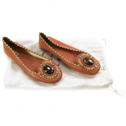 Prada Buffalo Stone Tiger Eye Flats 36.5 Papaya 4 of 8
