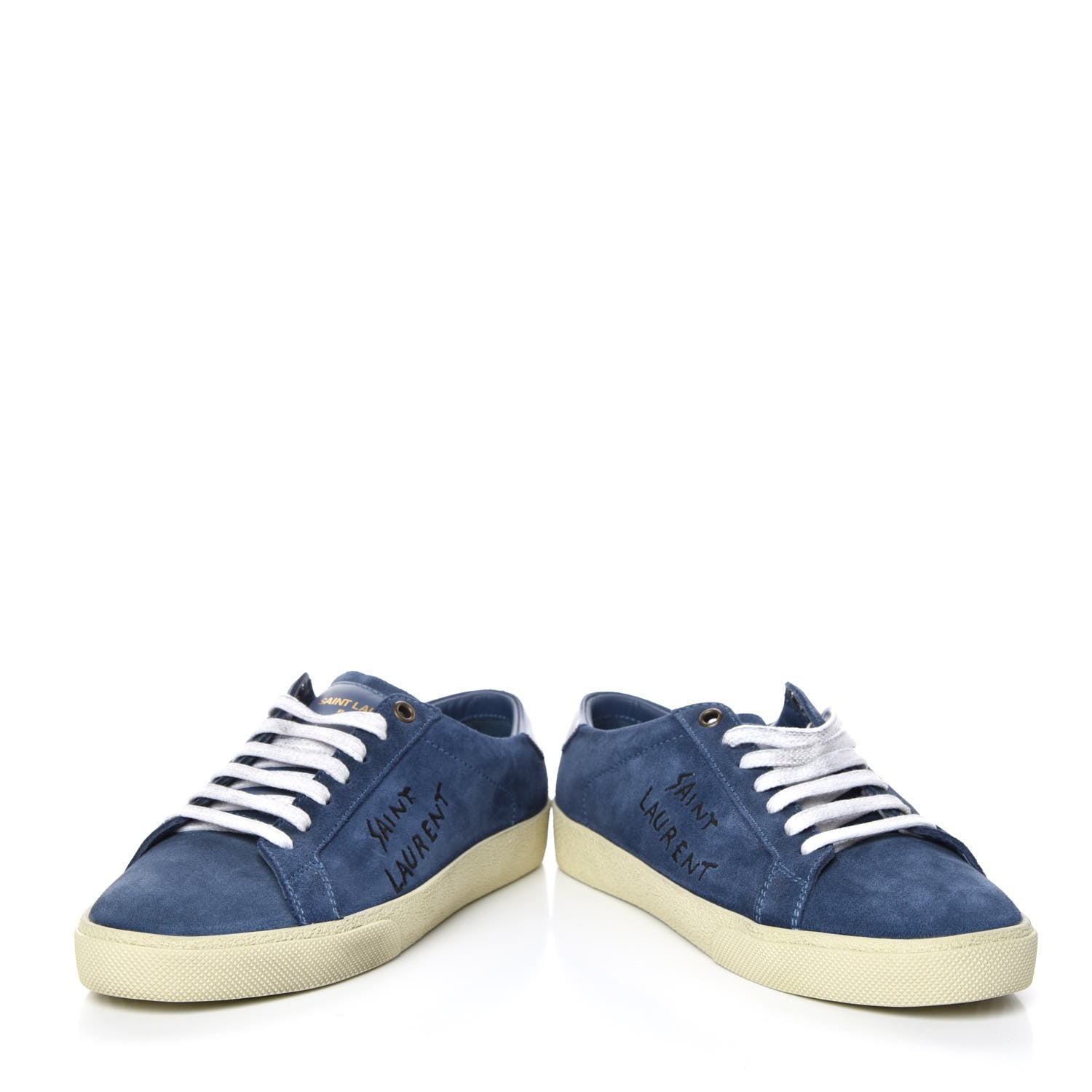 Saint Laurent Suede Womens Court Classic Sneakers 37.5 Denim 6 of 21